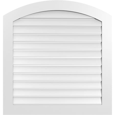 Ekena Millwork Arch Top Surface Mount PVC Gable Vent: Non-Functional, w/ 3-1/2"W x 1"P Standard Frame, 38"W x 38"H GVPAR38X3801SN